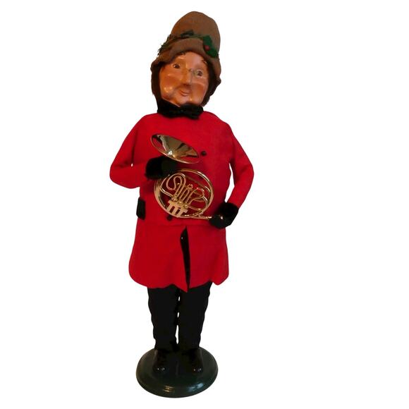 Byers' Choice Christmas Musical Waite Man with French Horn 13" Figurine - Picture 8 of 8